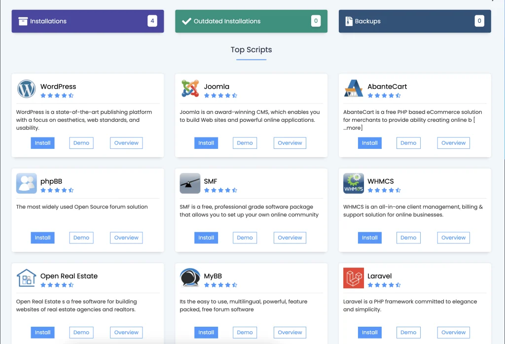 wordpress di softaculous pada cPanel